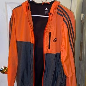 Adidas orange/gray windbreaker size small men’s